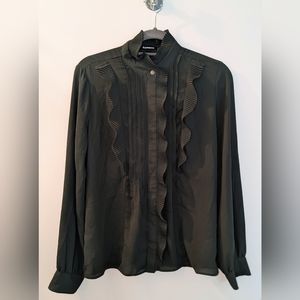 Ruffled Green Blouse